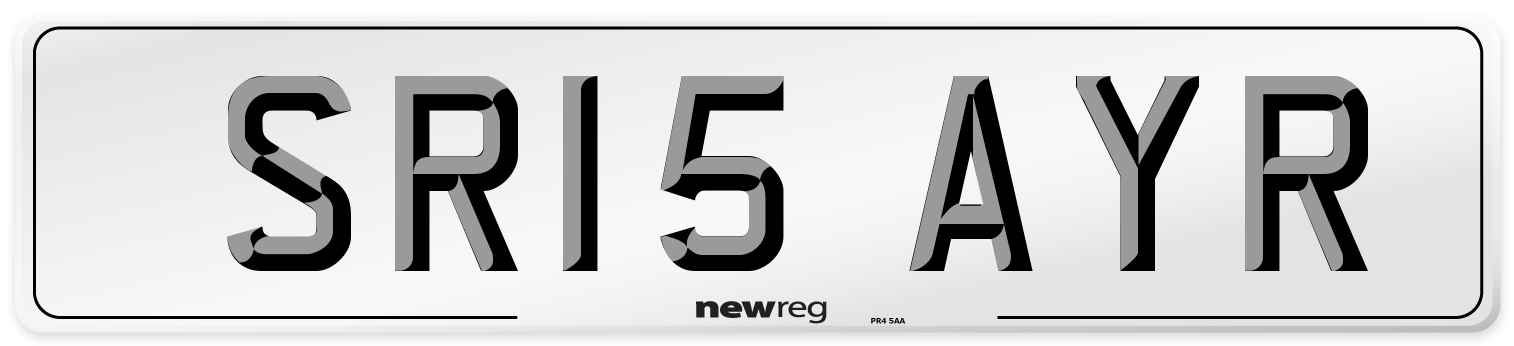 SR15 AYR Number Plate from New Reg